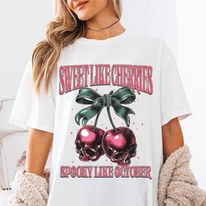 Comfort Colors brand, White, short sleeve t shirt - Sweet Like Cherries